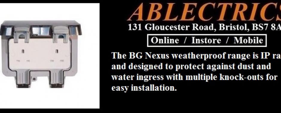 bg electrical, bg nexus, nexus storm, weathproof switches, weatherproof sockets, outdoor sockets and switches