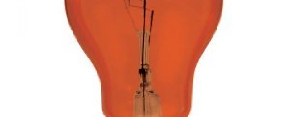 fireglow, fire glow incandescent light bulb, fire light bulb, 60w fireglow,