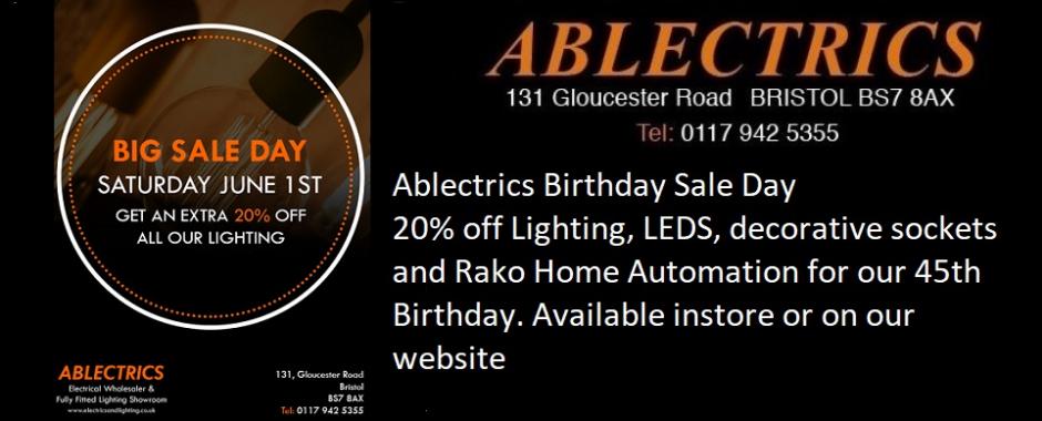 discounted lighting, lighting sale, birthday sale, 20% off lighting, ablectrics sale, ablectrics disount lighting