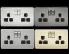 screwless sockets, decorative sockets, sockets and switches, ml accessories, knightsbridge, wiring accesories, metal finish, flat plate