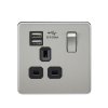ml accessories, knightsbridge, screwless sockets, screwless switches, usb socket, usb double socket, flat plate, usb flat plate, usb single socket
